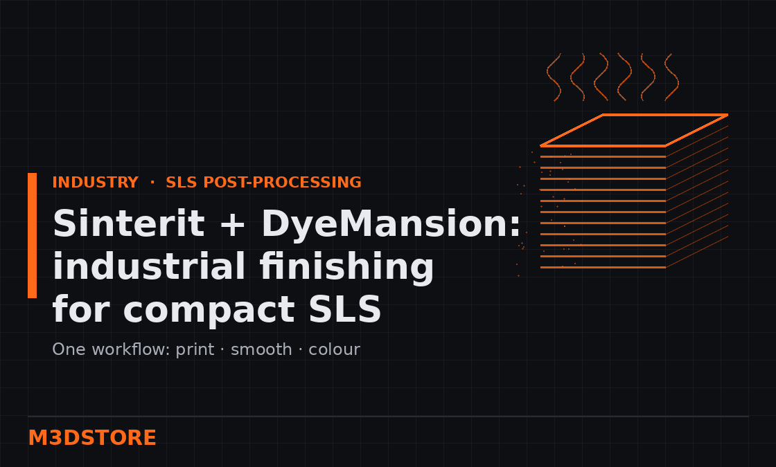Sinterit + DyeMansion: Industrial Finishing Comes to Compact SLS