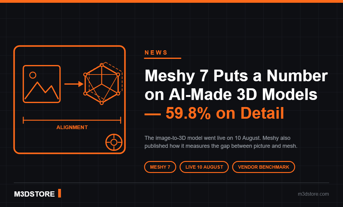 Meshy 7 Scored Its Own AI Against Real Geometry — and Surface Detail Still Stops at 59.8%