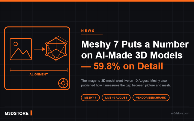 Meshy 7 Scored Its Own AI Against Real Geometry — and Surface Detail Still Stops at 59.8%